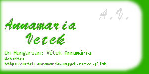 annamaria vetek business card