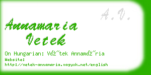 annamaria vetek business card